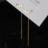 New Gold Color Long Crystal Tassel Dangle Earrings for Women Wedding Drop Earring Fashion Jewelry Gifts