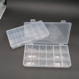 1pc Square Transparent Plastic Storage Box Case 18/24 Slot Adjustable for Pills Jewelry Beads Earring Case Organizer Jewlery Box