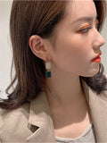 Elegant and ritualistic style drop glaze earrings, Korean geometric fashion women's earrings, new jewelry