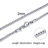 1 TO 3MM THICK STAINLESS STEEL BOX CHAIN NECKLACE FOR MEN JEWELRY LINK CHOKER WITHI 18 TO 24 INCH