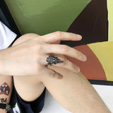 SOHOT Vintage Animal Shape Adjustable Punk Style Opening Men Charm Rings Chic Octopus Eagle Dragon Dog Peacock Jewelry Bijoux