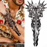 1pc Lion Men Waterproof Tattoos Fake Stickers Arm Cool Black Christ Cross Transfer Washable