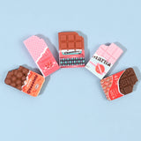 10 Pcs Simulation Milk Chocolate Pink Flat Back Doll House Decoration Accessories Realistic Mini Chocolates Snacks DIY Ornaments