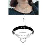 Sexy Trendy Vintage Charm Round Gothic Collar Necklaces Jewelry Gift Gothic Leather Heart Harajuku Women Punk Choker Necklace