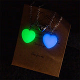 New Simple Luminous Beads Necklace Glowing Night Round Star Heart Pendant Glow In The Dark Necklace for Men Women Hallowen Gifts