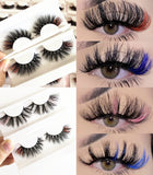 3D Mixed Color Mink Lashes Wholesale Beauty Natural Individual Eyelashes Fluffy Lash Extension mix pink blue dramatic lash