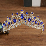 Gorgeous Crystal AB Bridal Jewelry Sets Fashion Tiaras Earrings Necklaces Set for Women Wedding Dress Crown Jewelry Set