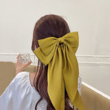 Solid Color Bow Ribbon Hair Clip New Women Large Bowknot Barrettes Women Ponytail Clip Headband Girls Hair Accessories Gift