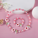 2pcs/Set Clay Beads Necklace Bracelet Jewelry Sets Cute Cartoon Pattern Charm For Children Party Jewelry Kids Birthday Gift Sets