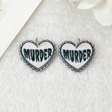 8 Pcs Halloween Charms Creepy Vampire Lips Blood Bag  Bite Me Murder Heart Flatback Acrylic Jewlery Findings For Jewelry Diy