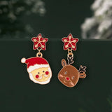 New Trendy Christmas Women's Earrings Cute Elk Santa Claus Xmas Tree Snowman Bell Earrings Girl New Year Jewelry Christmas Gifts