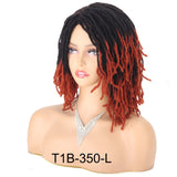 Braided Wig 10inch Synthetic Hair Short Bob Wig for Women Black Blonde Red Dreadlock Goddess Faux Nu Locs Curly Twist Wig Female