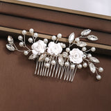 Rhinestone Pearl Bridal Hair Comb for Bride Miraculous Crystal Hair Comb Tiaras Women Girl Hair Jewelry Wedding Hair Accessories