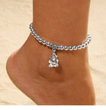 Mtcytea Anklets Barefoot For Women Leg Chain Beach Foot Jewel Bohemian Silver Color Anklet Bracelet On The Leg Fashion Heart Femal