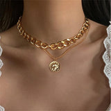 DAXI Trendy Gold Color Chain Necklaces For Women Punk Collar Boho Chokers Necklaces For Women Jewelry Aesthetic Thick Necklace