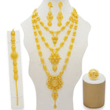 Mtcytea Jewelry Sets Gold Necklace & Earring Set For Women African France Wedding Party 24K Jewelery Ethiopia Bridal Gifts