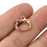 10Pcs Gold Plated Crystal Cat Charm Pendant for Jewelry Making Earrings Bracelet Necklace Accessories DIY Craft Findings