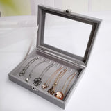 Hot Sales Fashion Portable Velvet Jewelry Ring Jewelry Display Organizer Box Tray Holder Earring Jewelry Storage Case Showcase