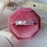 Luxury Fashion silver color Pink Engagement Wedding Band Eternity Ring For Women Christmas Gift Love Jewelry Z2