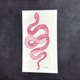 Big Size Red Snake Waterproof Temporary Tattoo Stickers For Women Men Body Art Waist Decals Fake Tatto