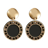 Mtcytea Fashion Earrings For Women Metal Single Drop Dangle Earrings Vintage Statement Round Geometric Earring Fashion Jewelry