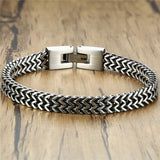 ZORCVENS  Double Rope Chain Mens Stainless Steel Bracelet Polish Color Punk Biker Pulseira Masculina Jewelry