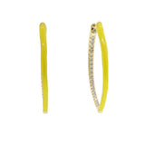 fluorescence hoop earring for women pink yellow orange white enamel long spike huggie hoop earring gold color