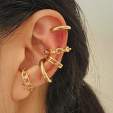 Gold Color Leaves Ear Cuff Black Non-Piercing Ear Clip Earrings for Women Men Fake Cartilage Earring Cuff Jewelry Wholesale