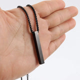 Fashion Men's Necklace Rectangle Pendant Necklace Fashion Simple Cross Chain Lover Gift Free Shipping