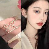 Mtcytea Sweet Acrylic Heart Stud Earrings Delicate Gold Color Cute Mini Ear Studs Trendy Ear Nails For Women Girls Wedding Jewelry Gift