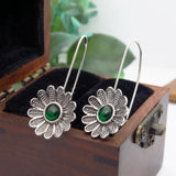 Vintage Ethnic Flower Drop Hanging Earring for Women  Fashion Lovely Ear Pendant Dangle Earrings Jewelry Accessories