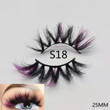 3D Mixed Color Mink Lashes Wholesale Beauty Natural Individual Eyelashes Fluffy Lash Extension mix pink blue dramatic lash