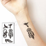 Feather Bird 8 Element Pattern Dandelion Temporary Tattoo Sticker Fake Tattoos for Women Men Body Makeup Waterproof Stickers