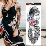 Large Arm Sleeve Tattoo Tiger Skull Owl Waterproof Temporary Tatto Sticker Fox Lion Body Art Full Fake Tatoo Women Men