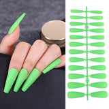 24Pcs Matte Long Ballerina False Nails Tips Colorful Coffin Full Cover Fake Nails With Glue Nail Art Decor Manicure Extension